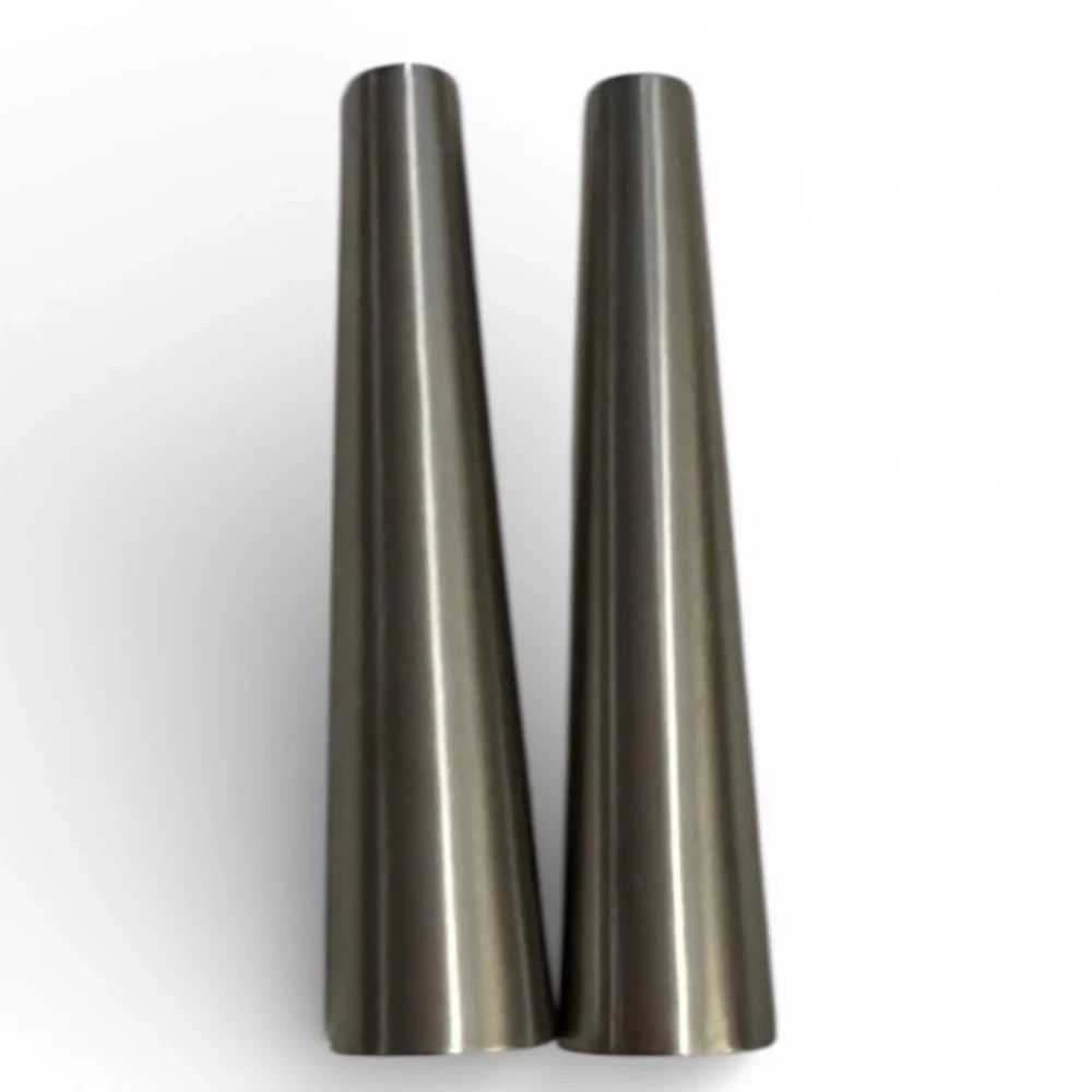 Pair of West Elm Silver Cone shaped Candle Holders